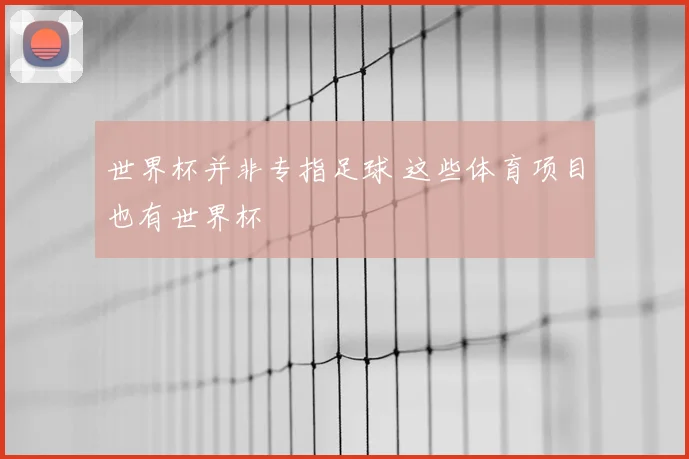 世界杯并非专指足球 这些体育项目也有世界杯